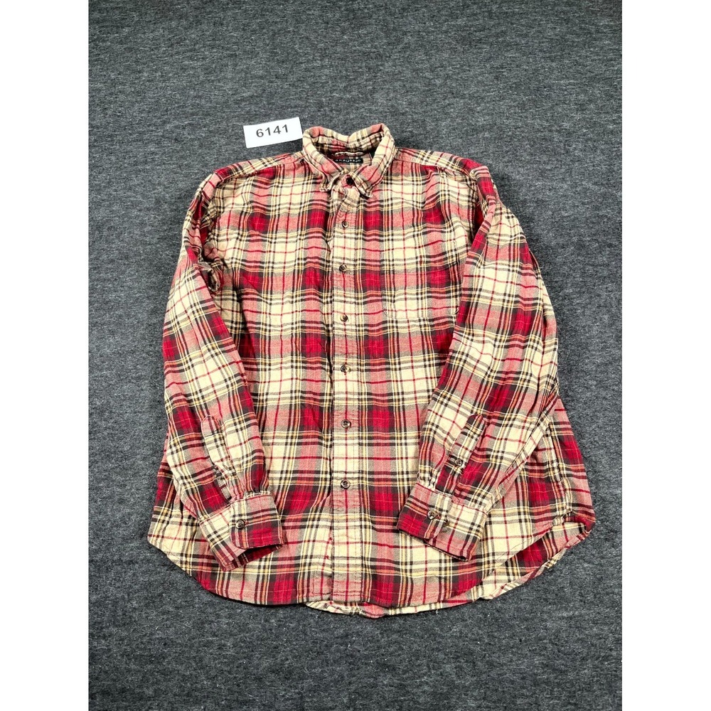 G.H. Bass & Co. Flannel Shirt Mens Large Multicolor Plaid Collared Button Down